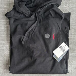 Polo Embroidered Logo Black Hoodie Shirt - Men's